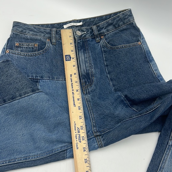 PACSUN ECO PATCHWORK BOYFRIEND JEANS WOMEN SIZE 28x32 BLUE JEANS - Picture 9 of 14